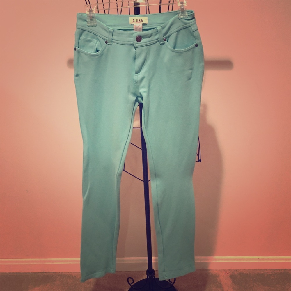 Ultra-Soft Teal Straight Leg Stretchy Jeans (XL)